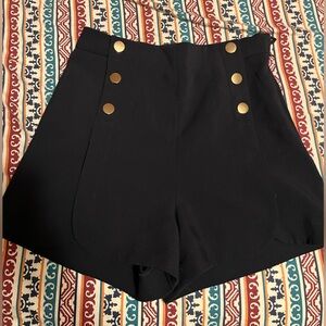 H&M High Waist Black and Blue Shorts with Google buttons